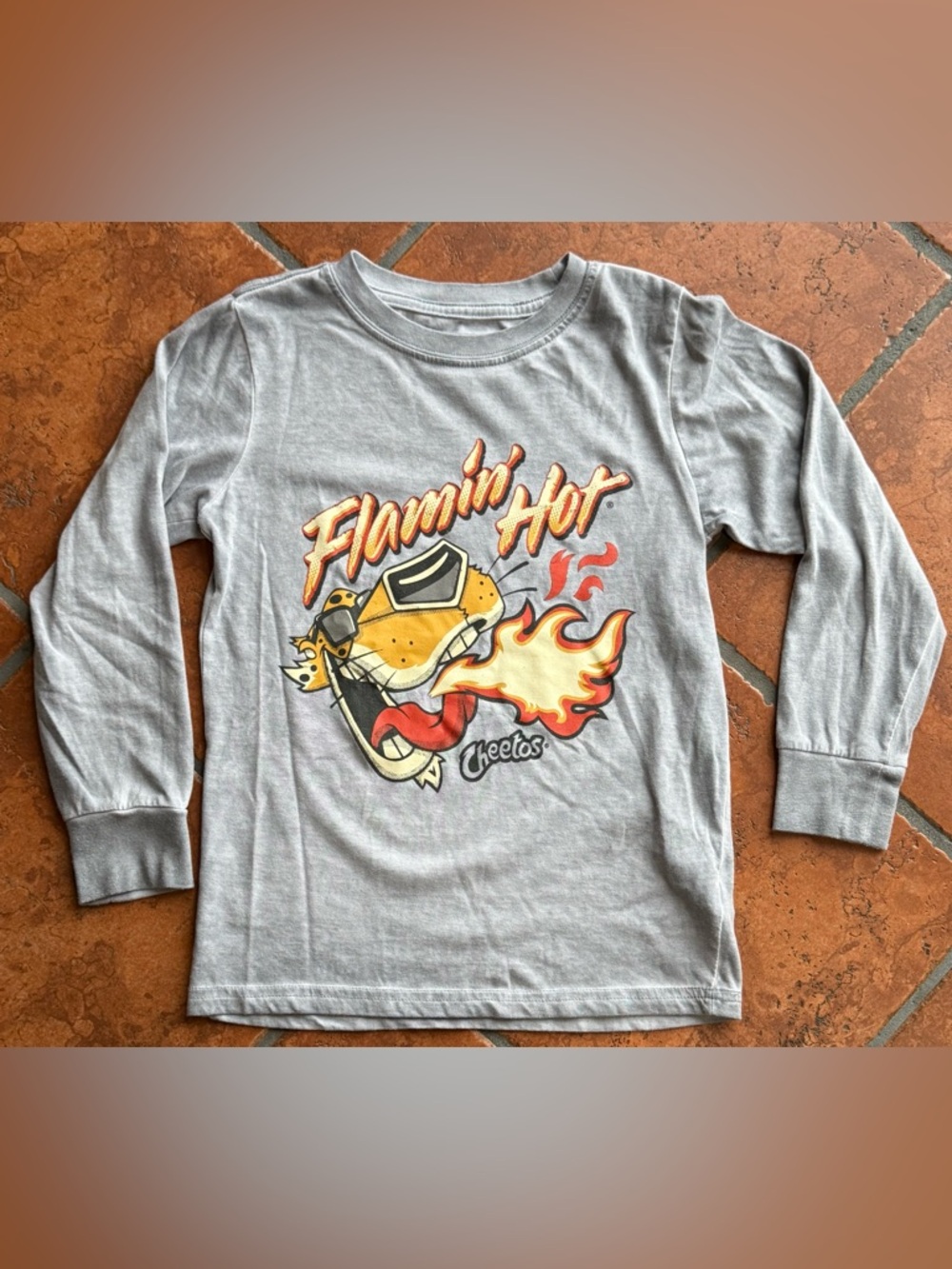 Boys Flamin’ Hot Cheetos Long Sleeve Shirt, Size 8
